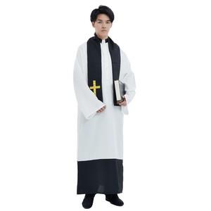 神父牧师中世纪基督教徒神使cosplay舞台剧课本剧成人演出服装