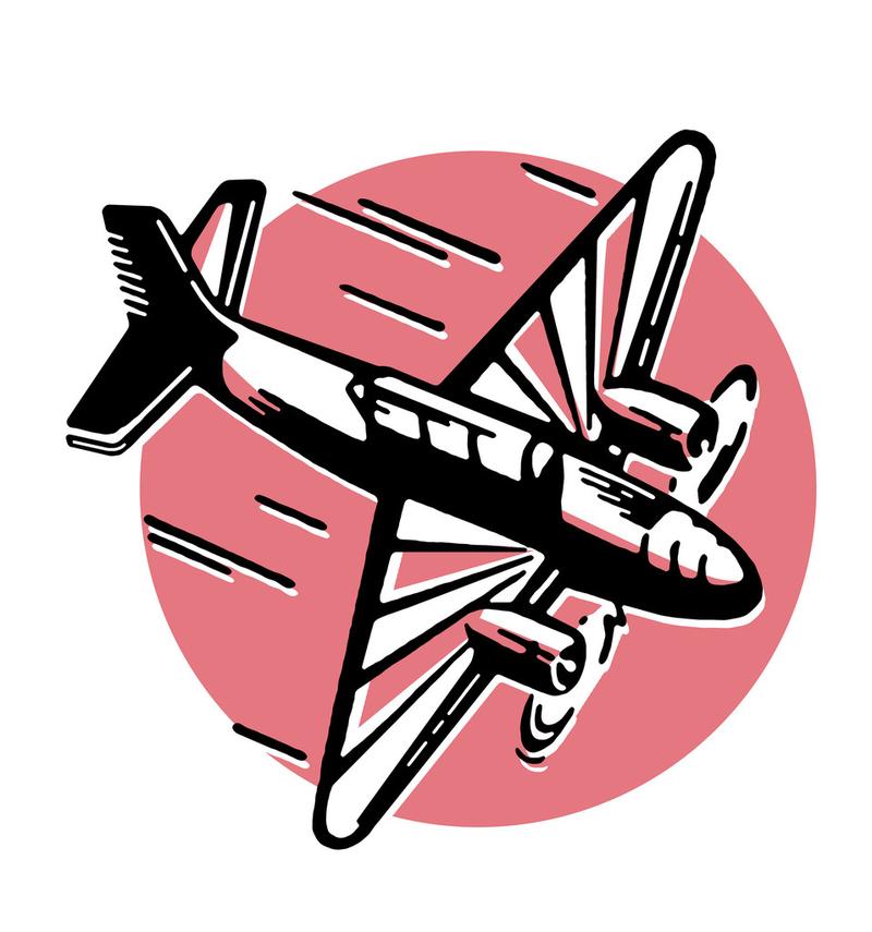 一架飞机的复古插图