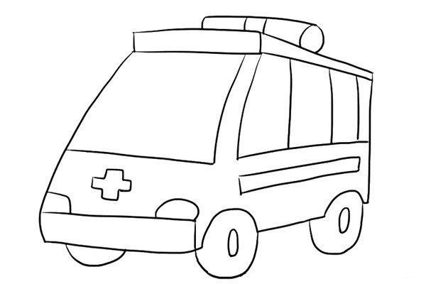 怎么画涂颜色的卡通救护车