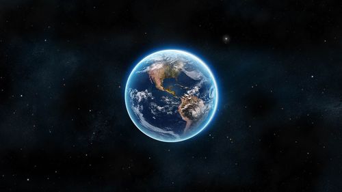 蓝色地球太空-景色高清壁纸