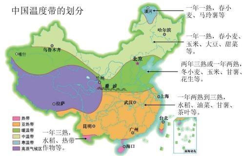 中国农作物熟制分布图