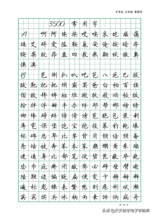田英章千字文三字经常用2500字高清无水印电子版字帖pdf