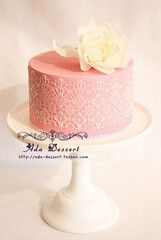 ada甜品季蛋糕定制单层粉色可爱花朵翻糖蛋糕生日蛋糕甜品台