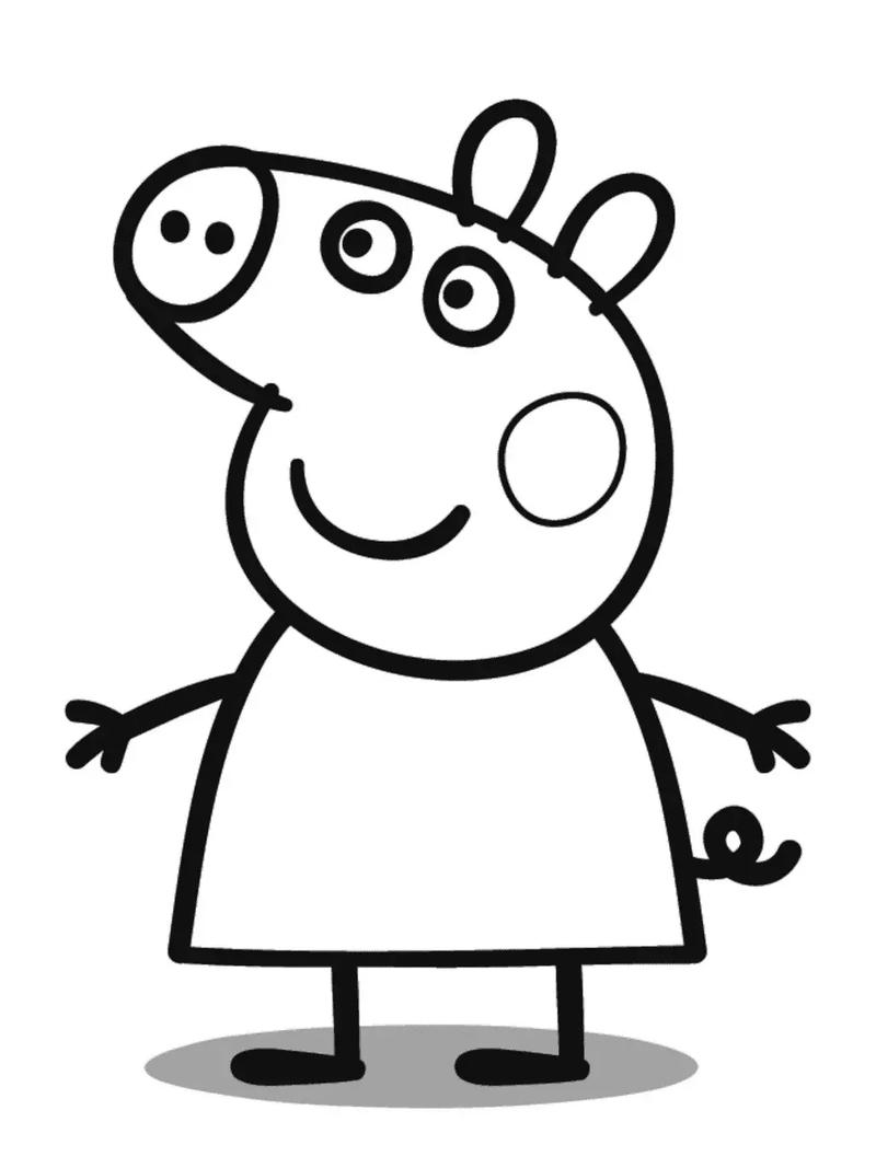 小猪佩奇涂色画素材幼儿绘画启蒙