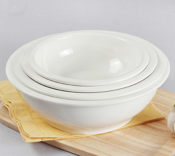 白色陶瓷饭盆瓷盆家用和面盆酸菜鱼盆子大号面碗饭店大汤盆大汤碗