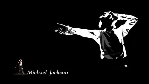 迈克尔杰克逊神秘十足的黑白身影高清桌面壁纸