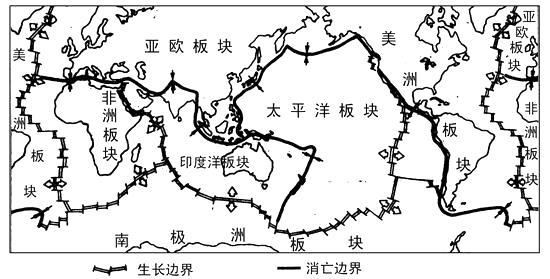 (3)          世界的火山.地震带位于板块的