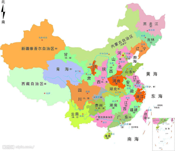 中国各种分布图