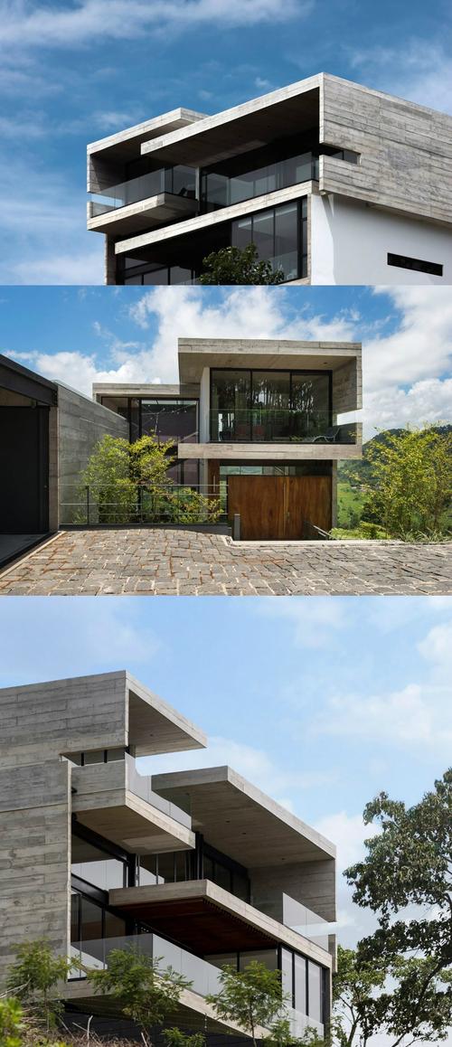 瓜地马拉嵌入式的堆叠矩形混凝土房子