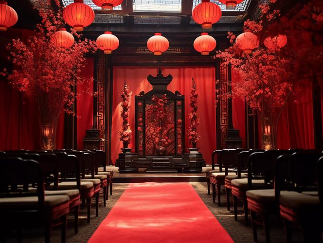 中式婚礼布置中国红大气风格