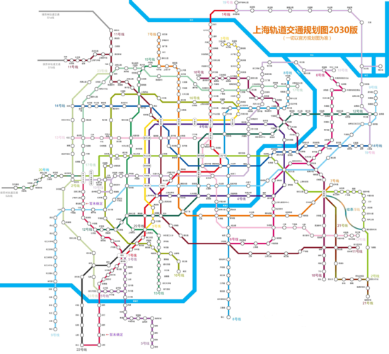 上海轨道交通规划图2030版-高清