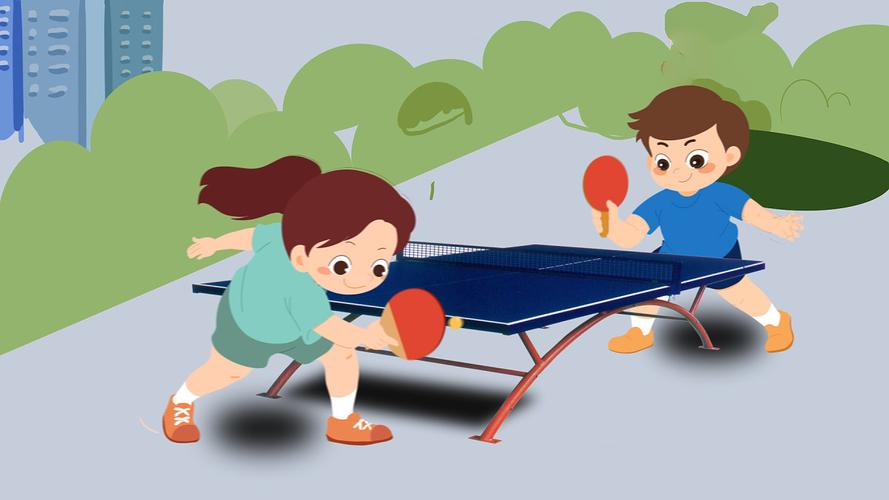 卡通两人打乒乓球场景mg动画ae模板