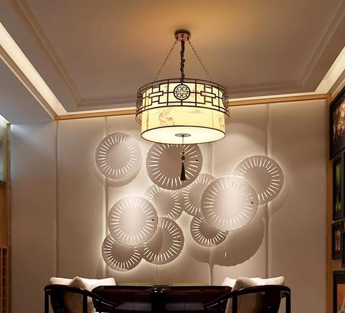 新中式吊灯圆形客厅餐厅酒店工程灯具大气卧