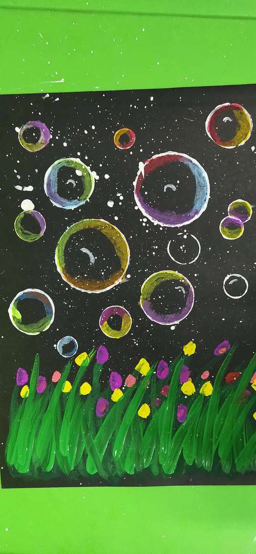 小太阳幼儿园美术兴趣班——草地上的泡泡课程精彩回顾 写美篇绘画是