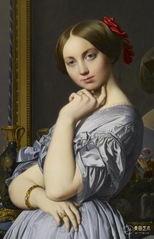 世界名画:安格尔《路易斯·奥松维尔伯爵夫人肖像画》高清大图