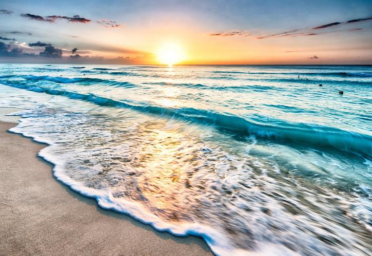 墨西哥坎昆海边沙滩太阳4k风景图片图片