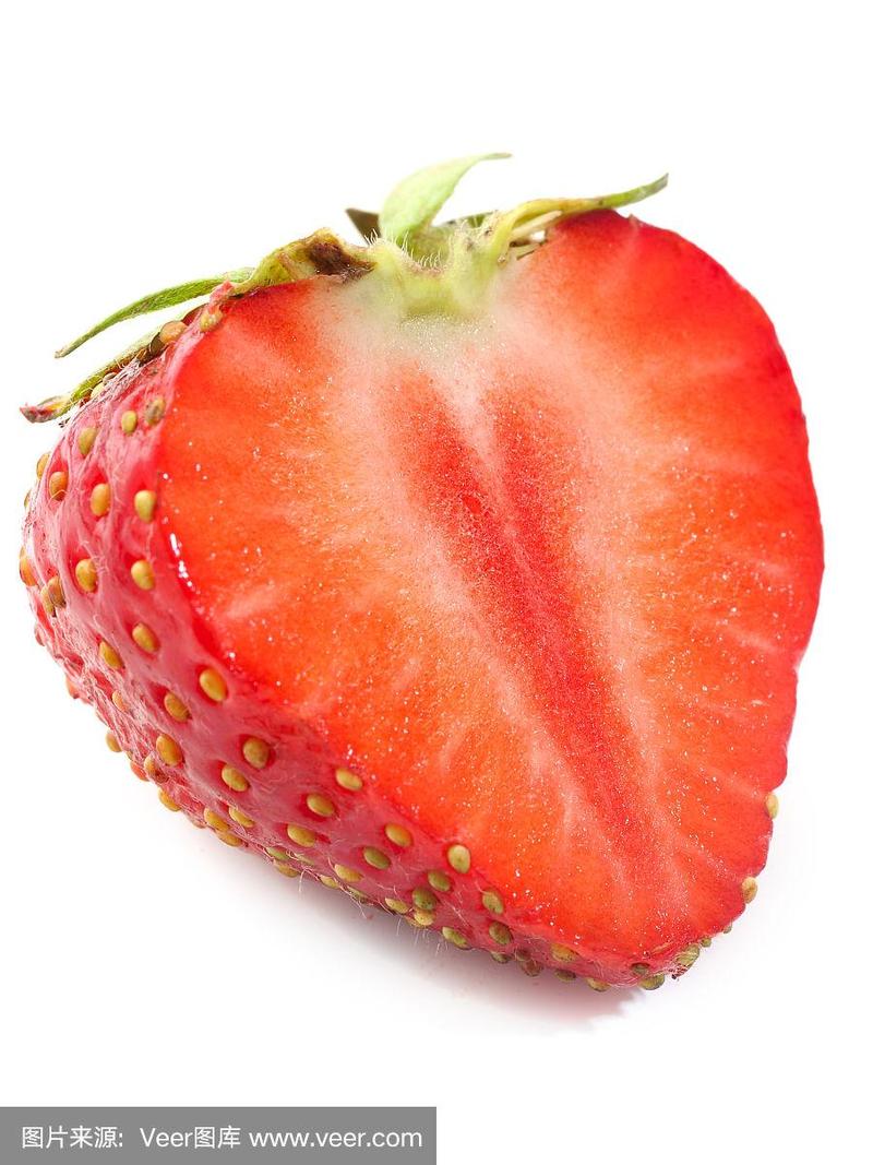 横截面,草莓,分离着色,垂直画幅,组物体