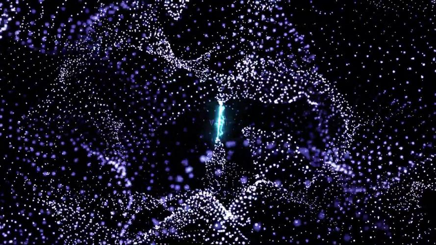 炫酷抽象粒子颗粒光效变幻雷电3d空间场景