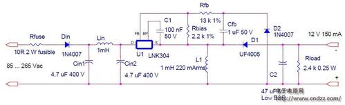 8w非隔离式电源适配器-其他电源电路图-电子产品世界