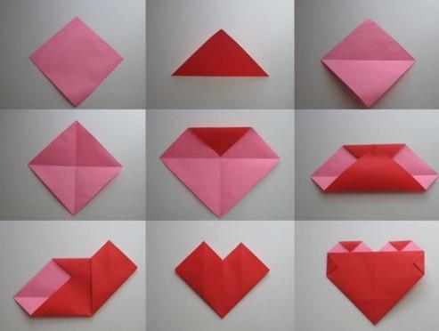 爱心折纸拼正方形