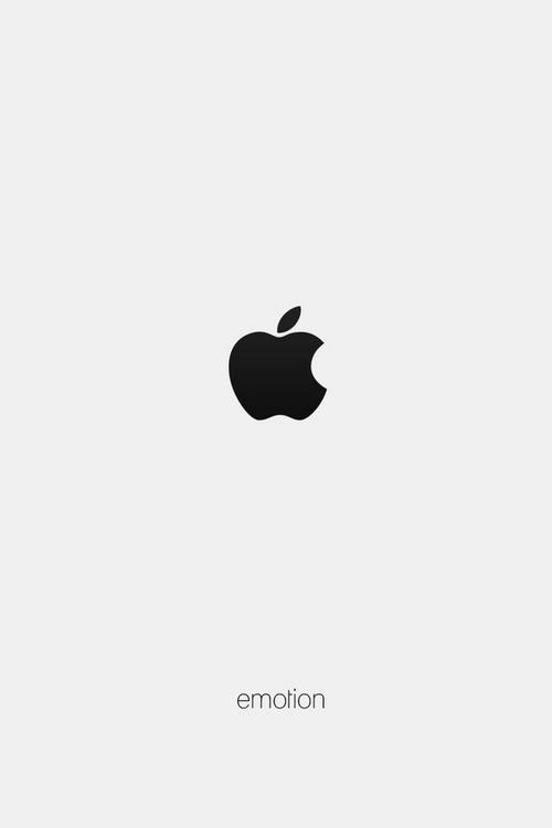 苹果徽标白色背景,标志-手机壁纸