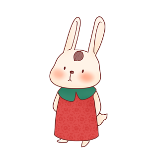 甜美可爱拟人化草莓服装小兔子