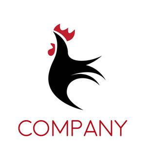 抽象公鸡线艺术符号图形抽象的优雅金公鸡头标志 logo 在黑色的背景