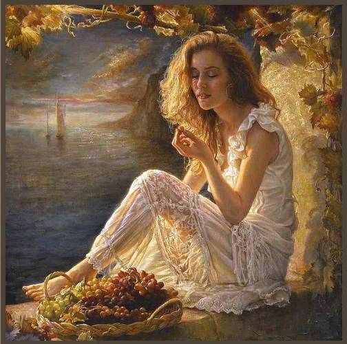 著名油画家海伦 · 贝兰德画笔下的女性人物光彩夺目,仙气十足!_拉菲