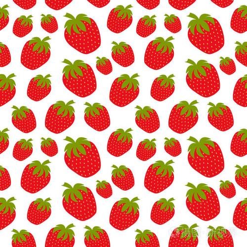 草莓无缝图案现代平面风格为网页背景, 包装纸, 墙纸等印刷产品.