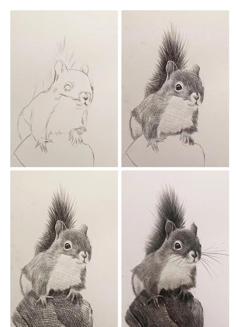 可爱的小松鼠教程来喽!#零基础学画画  #素描动物 #绘画 - 抖音