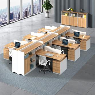 美轩戈 职员办公桌椅组合简约现代4人卡座工位屏风6人财务桌子办公室