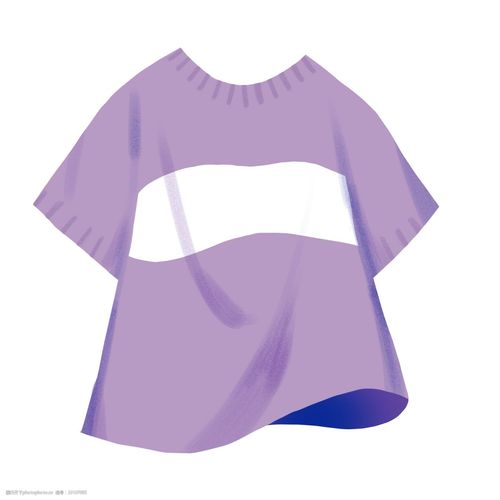 夏日 生活 白条 紫色 t恤 卡通 可爱 手绘 插画 短袖 装饰
