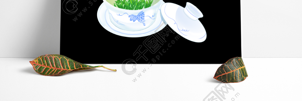 原创手绘插画四川传统茶馆茶叶绿茶盖碗茶