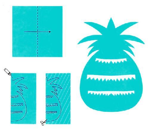 儿童剪纸图案大全 水果菠萝的剪纸方法儿童剪纸-查 .