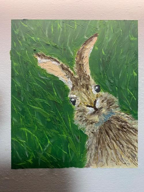 油画棒临摹兔子