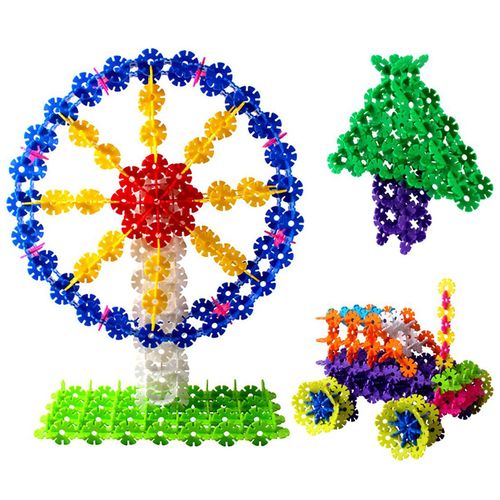铭塔ming ta 大号加厚【500片雪花片】12色塑料积木儿童益智玩具拼插