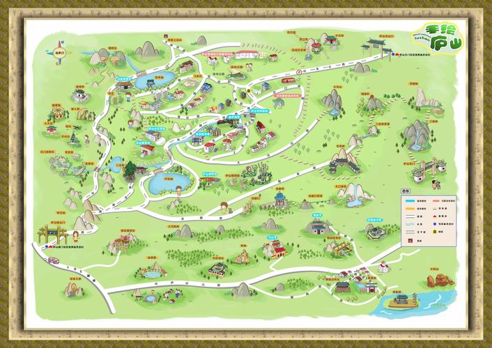 庐山旅游手绘地图