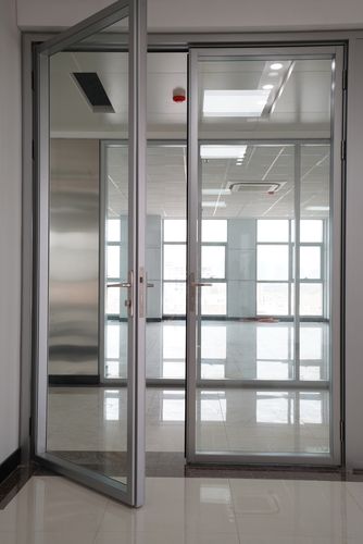 办公通道双玻隔断平开门实验室钢制入户双层玻璃门车间玻璃双开门