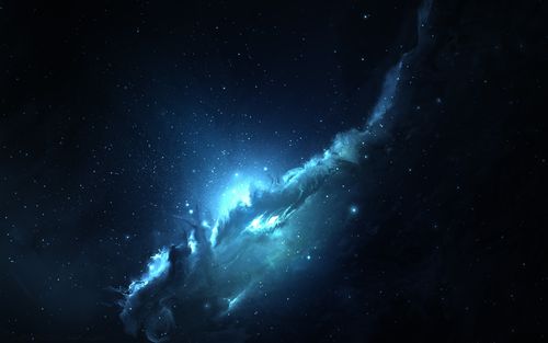 美丽的星云,星系,蓝光,星星 iphone 壁纸