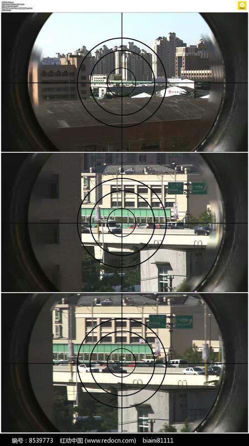 狙击手瞄准目标实拍视频素材
