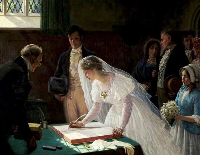 《婚礼签字》|埃德蒙·布莱尔·莱顿(1852-1922)