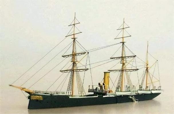 北洋水师早期主力舰威远号,后来改作练习舰,甲午战争中被击沉