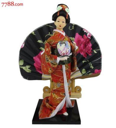 日本人偶艺妓日式绢人娃娃摆件工艺品30cm