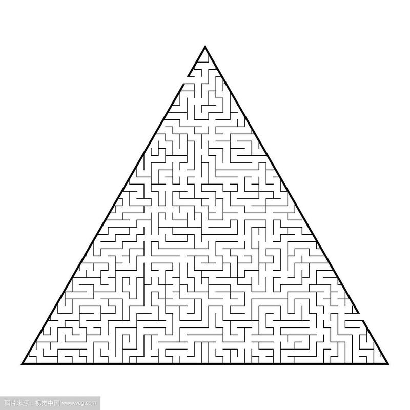 困难的三角形迷宫游戏,为孩子和