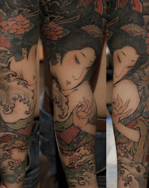 偶尔来个日式浮世绘纹身图片_手臂腿部老传统新传统浮世绘纹身图案