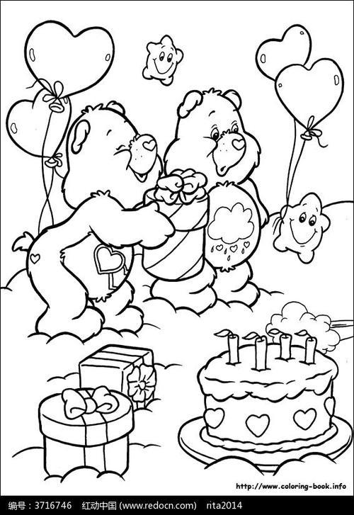 森林小熊过生日简笔画