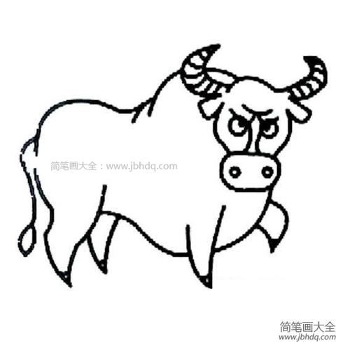 生气的牛简笔画图片