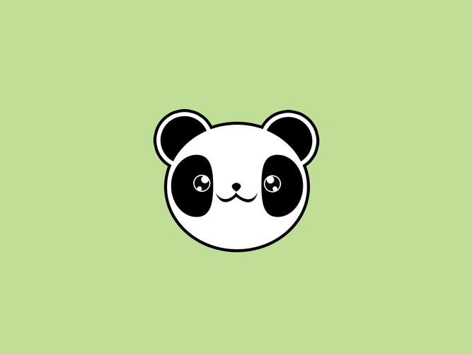 熊猫,可爱,开心,极简,纯色,炫简,大爱极简风熊猫壁纸图片
