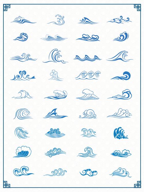 no.28|免扣png|蓝色海浪图案纹样素材🌊