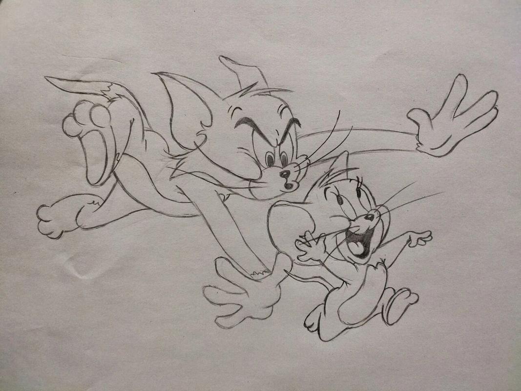 猫和老鼠简笔画|临摹|画画日常 最近真的好爱画汤姆和杰瑞